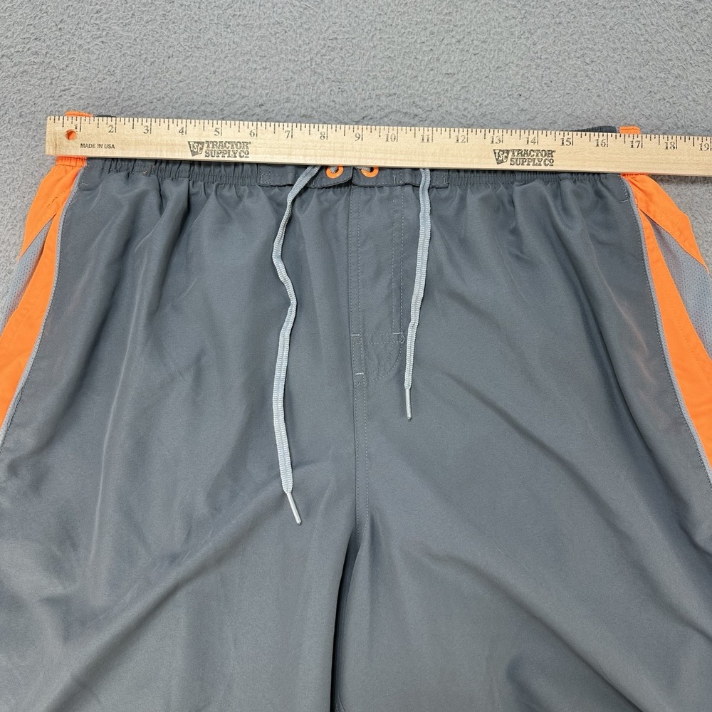 Nike Shorts Mens XXL‎ 2XL Gray Orange Lined Stash Pocket Drawstring Board Shorts - Picture 10 of 14